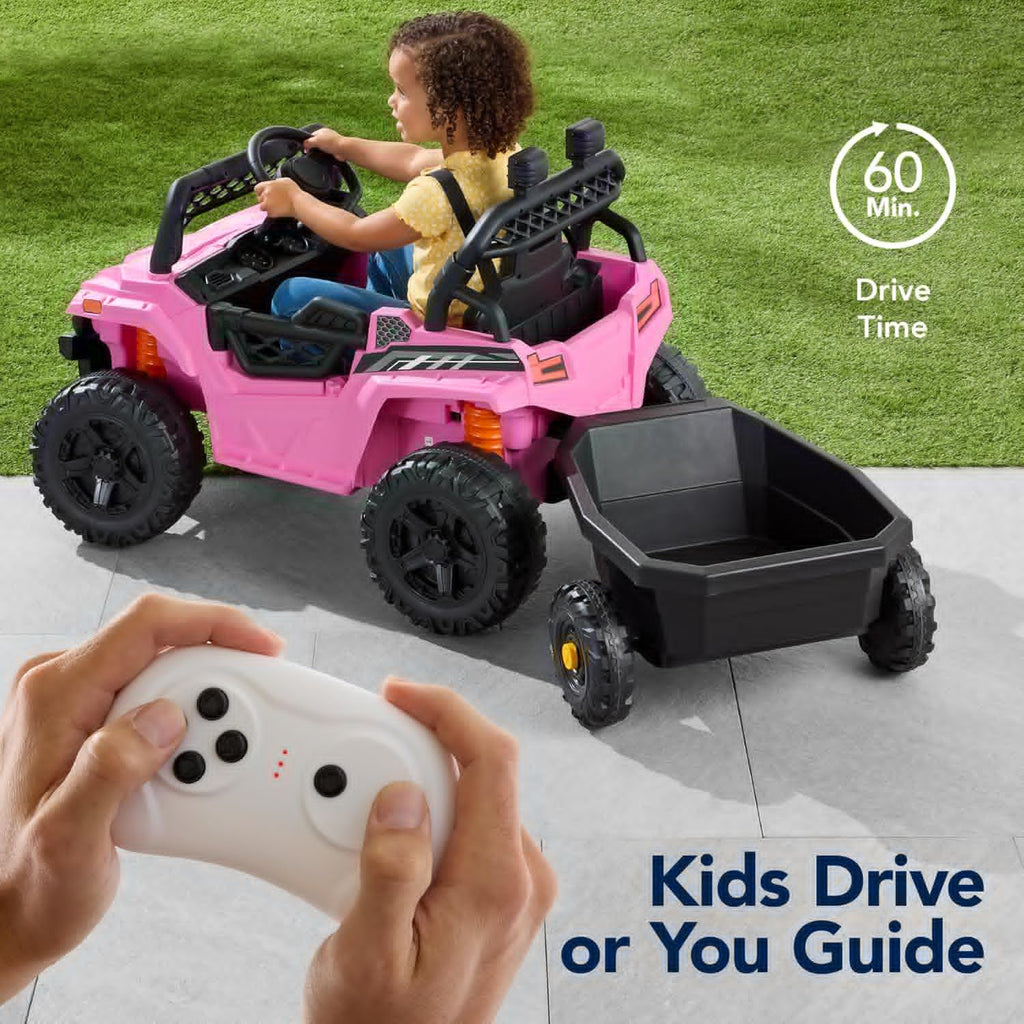Children's black UTV electric children's car